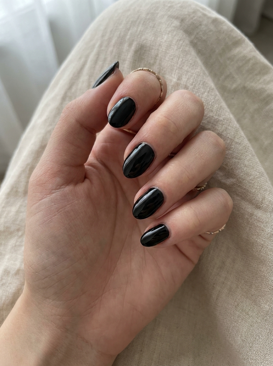 Black Almond Nails als Schwarze Nägel Ideen Inspiration 2026
